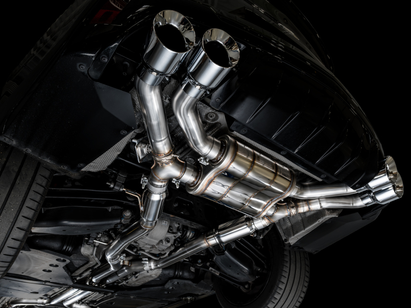 Cadillac CT4-V Blackwing Performance Exhaust - AWE Tuning - SwitchPath, Cat Back - Chrome Silver - `21-`27